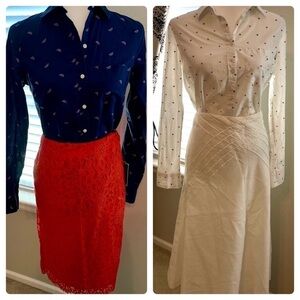 J Crew & Old Navy & Gap Women's Lot Bundle: Skirts & Button-Down Shirts